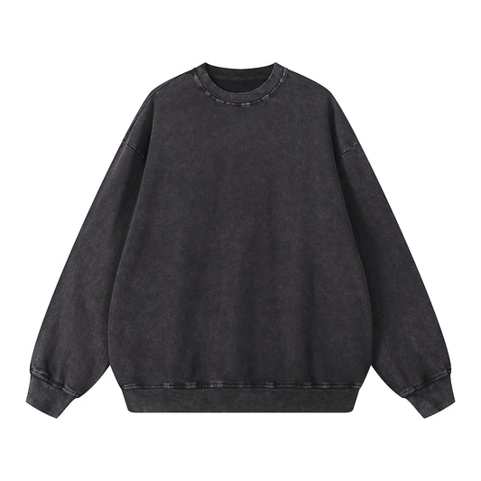 Acid Wash Oversized Sweatshirt- Black