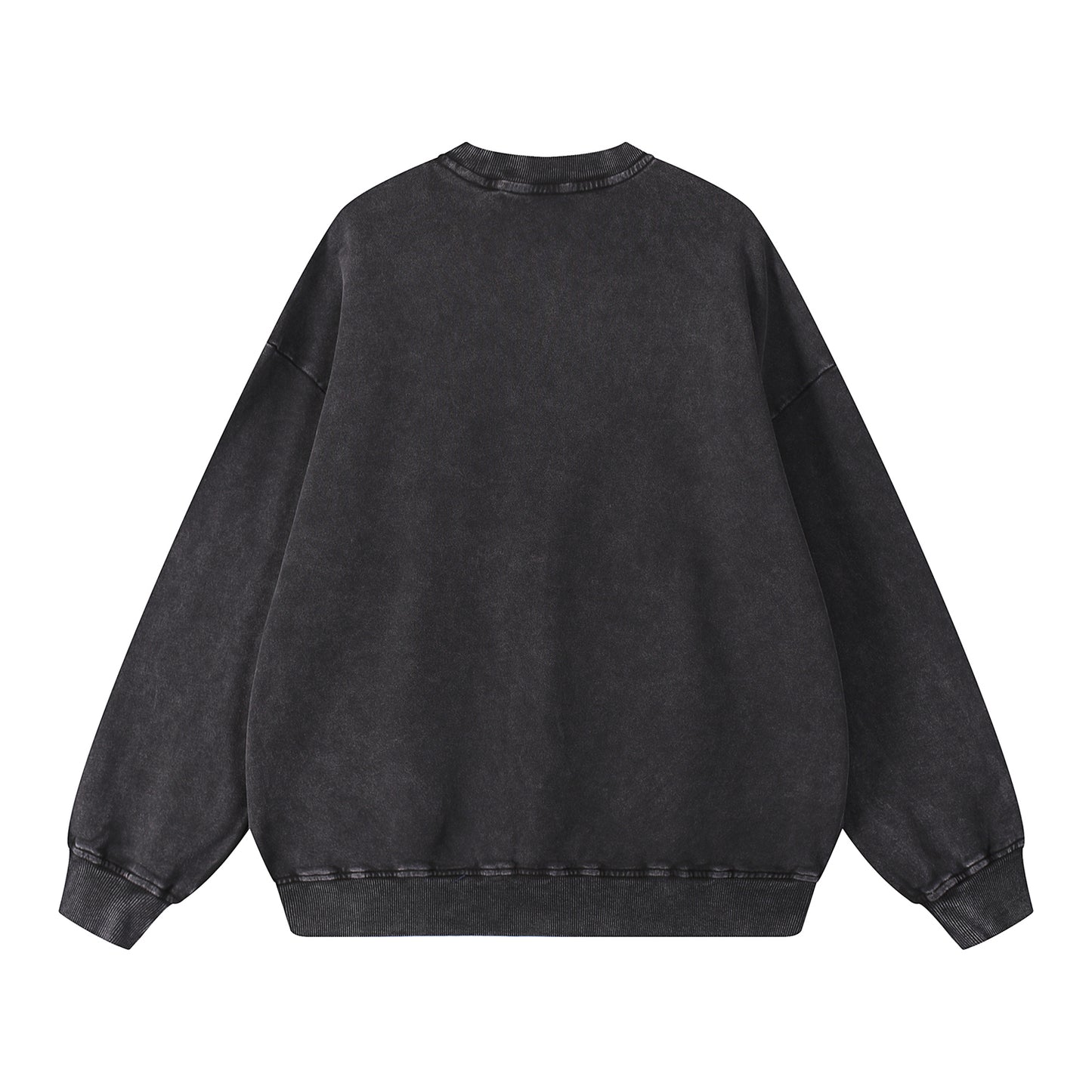 Acid Wash Oversized Sweatshirt- Black