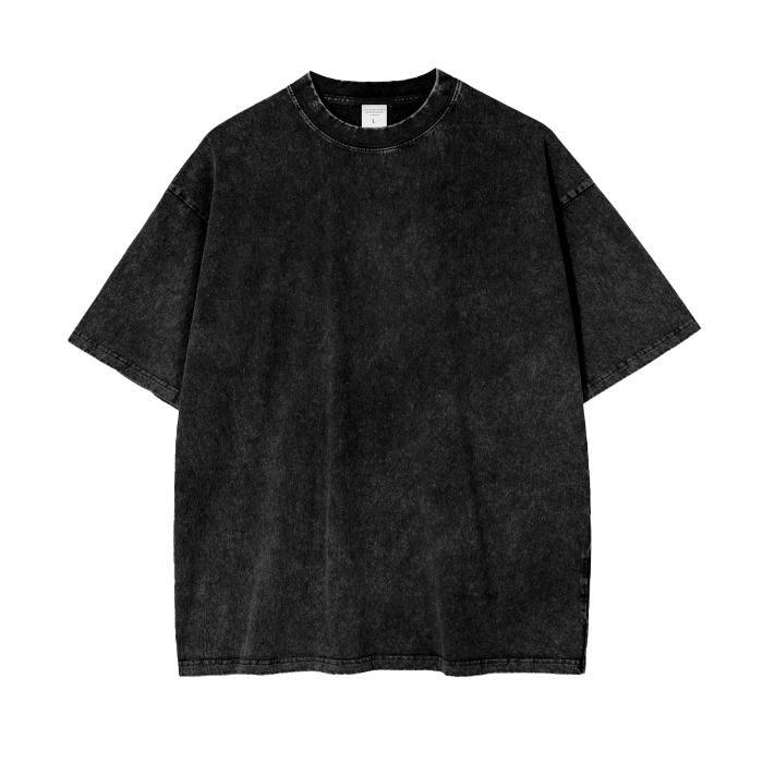 Acid Wash Oversized T-Shirt- Black