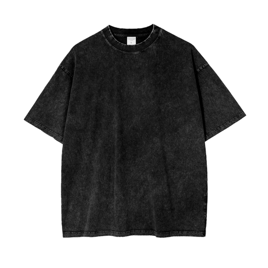 Acid Wash Oversized T-Shirt- Black