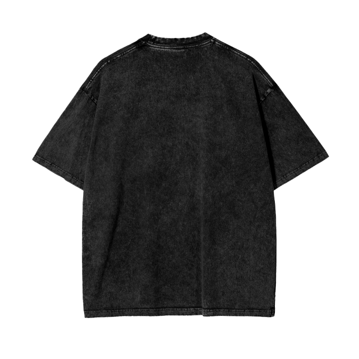 Acid Wash Oversized T-Shirt- Black