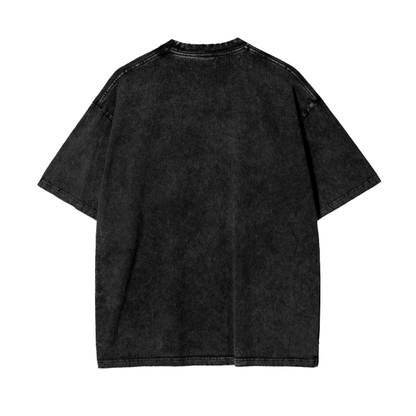 Acid Wash Oversized T-Shirt- Black