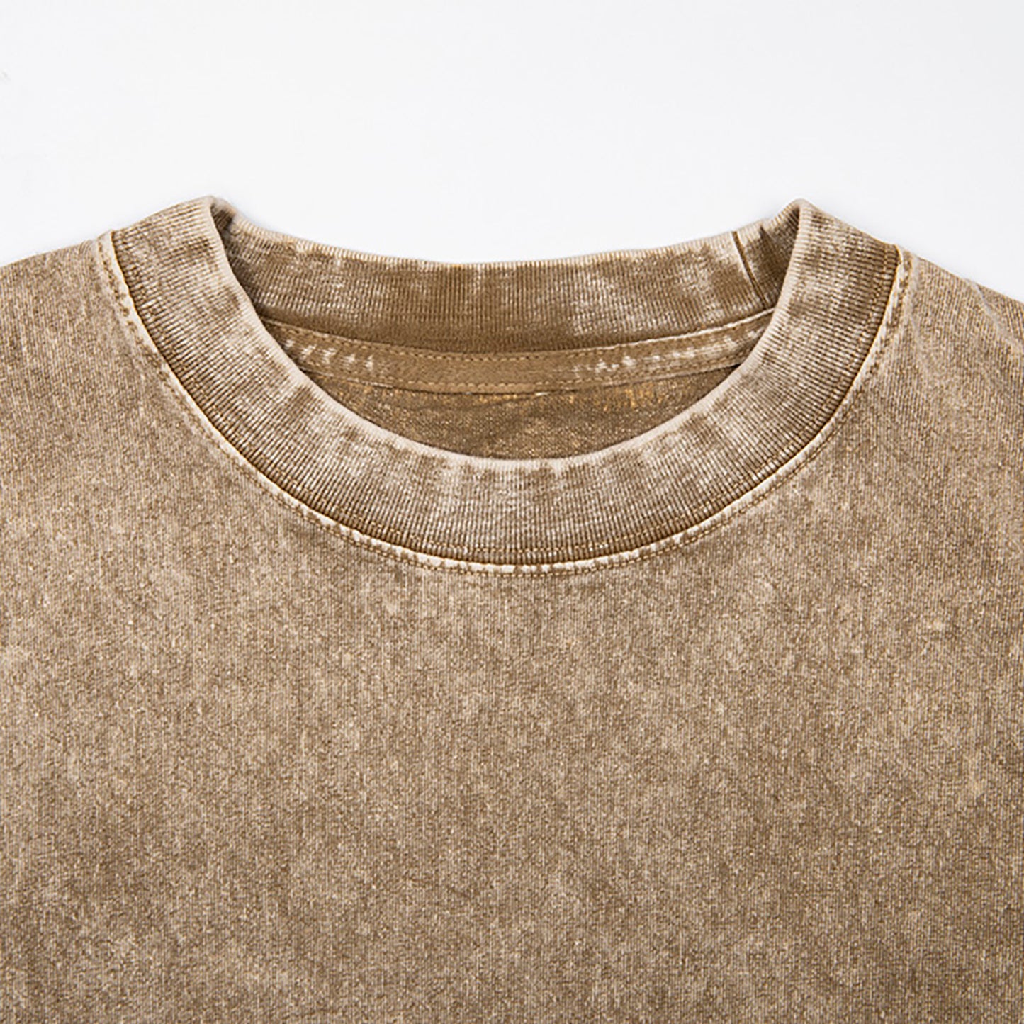 Acid Wash Oversized T-Shirt- Light Brown