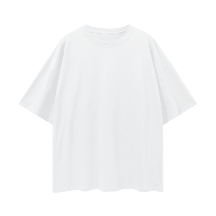 Oversized Deep Drop Shoulder Tee- Lucent White