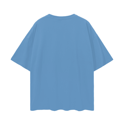 Oversized Deep Drop Shoulder Tee- Medium Blue