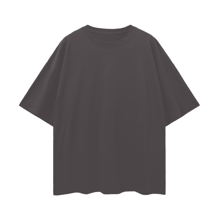 Oversized Deep Drop Shoulder Tee- Dark Gray