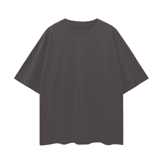 Oversized Deep Drop Shoulder Tee- Dark Gray