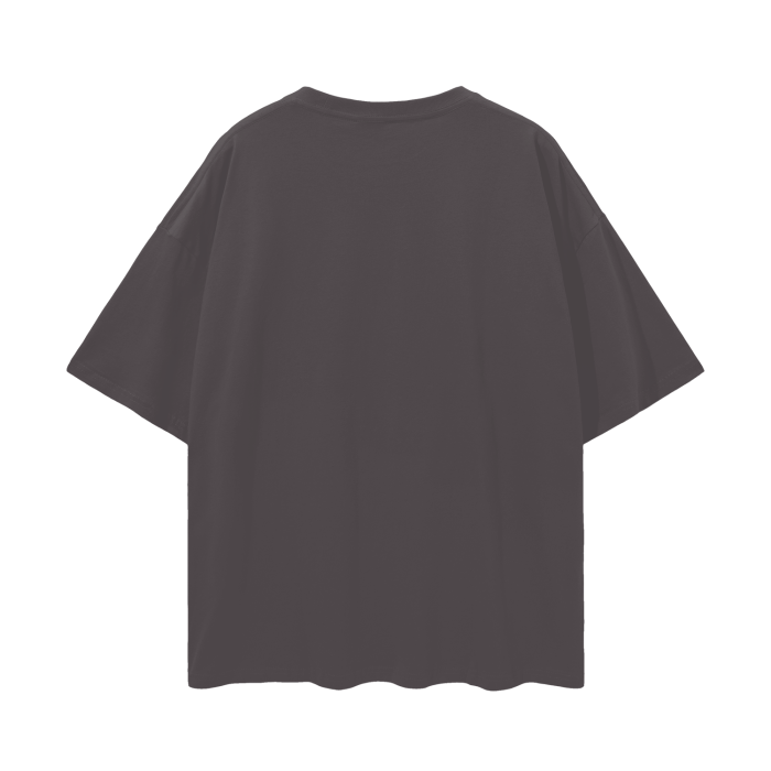 Oversized Deep Drop Shoulder Tee- Dark Gray