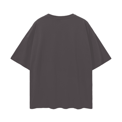 Oversized Deep Drop Shoulder Tee- Dark Gray