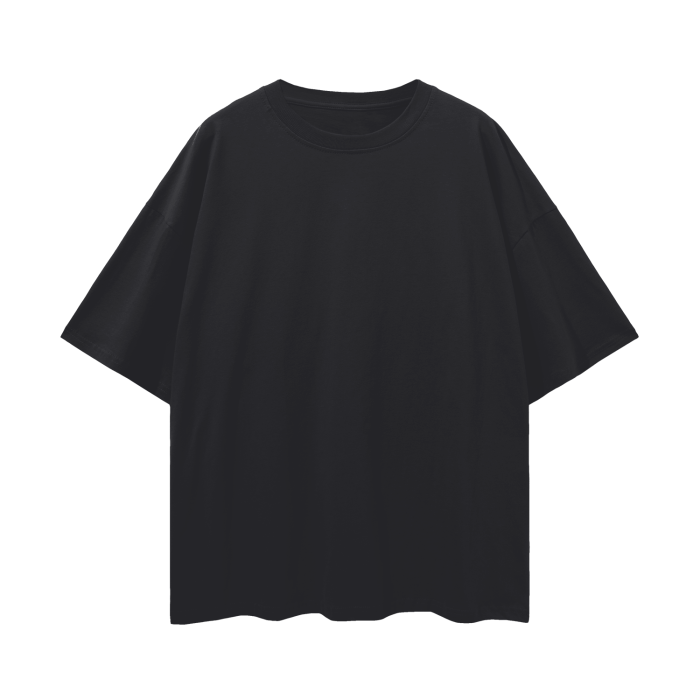 Oversized Deep Drop Shoulder Tee- Black Beauty