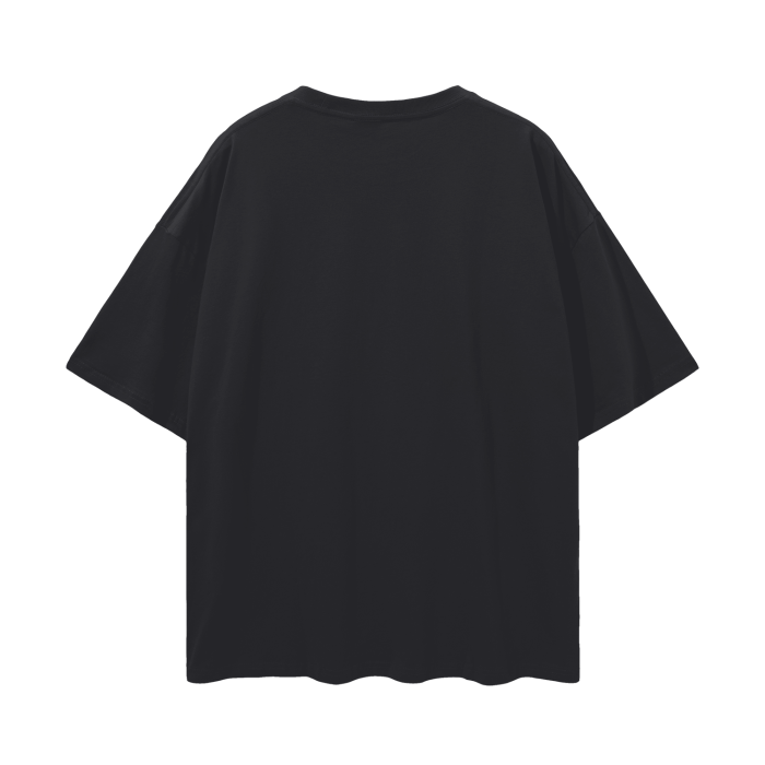 Oversized Deep Drop Shoulder Tee- Black Beauty