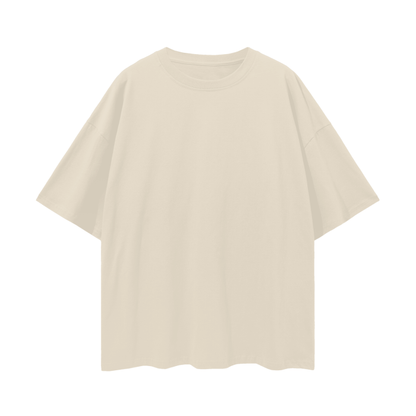 Oversized Deep Drop Shoulder Tee- Light Apricot