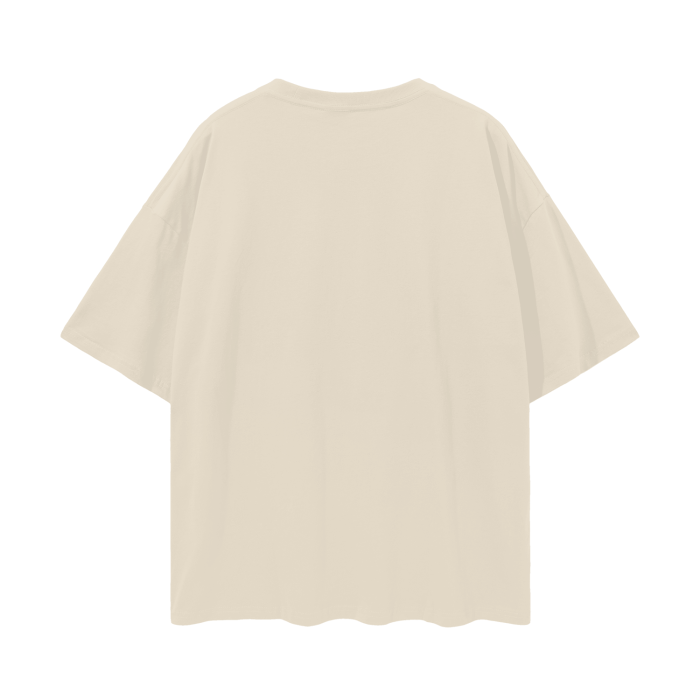 Oversized Deep Drop Shoulder Tee- Light Apricot