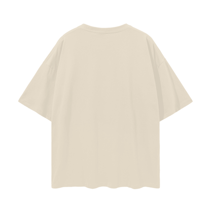 Oversized Deep Drop Shoulder Tee- Light Apricot