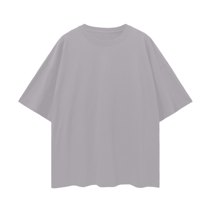 Oversized Deep Drop Shoulder Tee- Light Gray