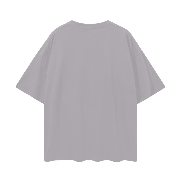 Oversized Deep Drop Shoulder Tee- Light Gray