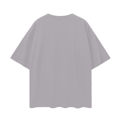 Oversized Deep Drop Shoulder Tee- Light Gray